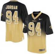 Wholesale Cheap Nike Saints #94 Cameron Jordan Black/Gold Men's Stitched NFL Elite Fadeaway Fashion Jersey
