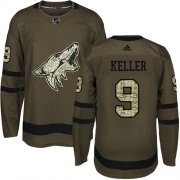 Wholesale Cheap Adidas Coyotes #9 Clayton Keller Green Salute to Service Stitched Youth NHL Jersey