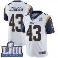 Wholesale Cheap Nike Rams #43 John Johnson White Super Bowl LIII Bound Men's Stitched NFL Vapor Untouchable Limited Jersey