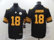 Wholesale Cheap Men's Pittsburgh Steelers #18 Diontae Johnson Black 2020 Color Rush Stitched NFL Nike Limited Jersey