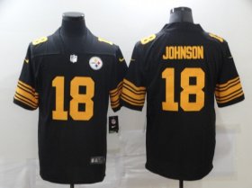 Wholesale Cheap Men\'s Pittsburgh Steelers #18 Diontae Johnson Black 2020 Color Rush Stitched NFL Nike Limited Jersey