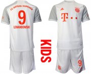 Wholesale Cheap Youth 2020-2021 club Bayern Munich away white 9 Soccer Jerseys