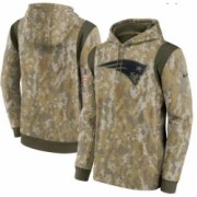 Wholesale Cheap Men New England Patriots Nike Camo 2021 Salute To Service Therma Performance Pullover Hoodie