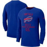 Wholesale Cheap Men's Buffalo Bills Nike Royal 2019 Salute to Service Sideline Performance Long Sleeve Shirt