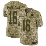 Wholesale Cheap Nike 49ers #16 Joe Montana Camo Youth Stitched NFL Limited 2018 Salute to Service Jersey