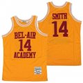 Wholesale Cheap Men's The Movie Bel Air Academy #14 Will Smith Yellow With Red Name Swingman Basketball Jersey
