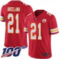 Wholesale Cheap Nike Chiefs #21 Bashaud Breeland Red Team Color Men's Stitched NFL 100th Season Vapor Limited Jersey