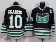 Wholesale Cheap Whalers #10 Ron Francis Black CCM Throwback Stitched NHL Jersey
