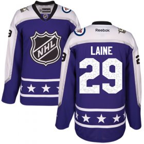 Wholesale Cheap Jets #29 Patrik Laine Purple 2017 All-Star Central Division Stitched NHL Jersey