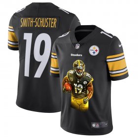 Wholesale Cheap Men\'s Pittsburgh Steelers #19 JuJu Smith-Schuster Black Player Portrait Edition 2020 Vapor Untouchable Stitched NFL Nike Limited Jersey
