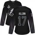 Cheap Adidas Lightning #17 Alex Killorn Black Alternate Authentic Women's 2020 Stanley Cup Champions Stitched NHL Jersey