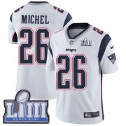 Wholesale Cheap Nike Patriots #26 Sony Michel White Super Bowl LIII Bound Men's Stitched NFL Vapor Untouchable Limited Jersey