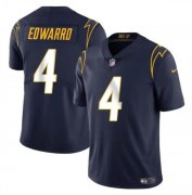 Cheap Men's Los Angeles Chargers #4 Gus Edwards Navy Vapor Limited Football Stitched Jersey