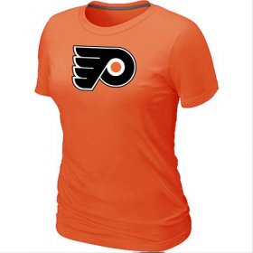 Wholesale Cheap Women\'s Philadelphia Flyers Big & Tall Logo Orange NHL T-Shirt