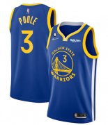 Wholesale Cheap Men's Golden State Warriors #3 Jordan Poole Royal With No.6 Patch Stitched Jersey