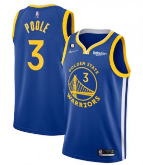 Wholesale Cheap Men\'s Golden State Warriors #3 Jordan Poole Royal With No.6 Patch Stitched Jersey