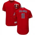 Wholesale Cheap Twins #11 Jorge Polanco Red Flexbase Authentic Collection Stitched MLB Jersey