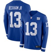 Wholesale Cheap Men's Giants #13 Odell Beckham Jr Royal Blue Team Color Men's Stitched NFL Limited Therma Long Sleeve Jersey