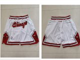 Wholesale Chicago Bulls 1997-98 White With Chicago AU Throwback Shorts