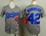 Wholesale Cheap Dodgers #42 Jackie Robinson Grey Cool Base Stitched Youth MLB Jersey