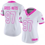 Wholesale Cheap Nike Panthers #97 Yetur Gross-Matos White/Pink Women's Stitched NFL Limited Rush Fashion Jersey