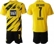 Wholesale Cheap Men 2020-2021 club Dortmund home 7 yellow Soccer Jerseys