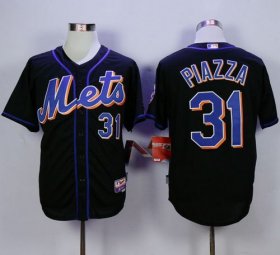 Wholesale Cheap Mets #31 Mike Piazza Black Cool Base Stitched MLB Jersey