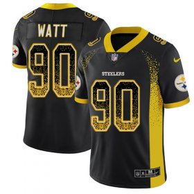 Wholesale Cheap Nike Steelers #90 T. J. Watt Black Team Color Men\'s Stitched NFL Limited Rush Drift Fashion Jersey
