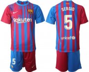 Wholesale Cheap Men 2021-2022 Club Barcelona home red 5 Nike Soccer Jerseys