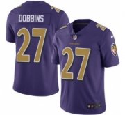 Wholesale Cheap Nike Ravens 27 J K Dobbins Purple Men Stitched NFL Limited Rush Jersey