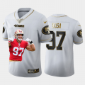 Cheap San Francisco 49ers #97 Nick Bosa Nike Team Hero 3 Vapor Limited NFL 100 Jersey White Golden