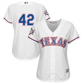 Wholesale Cheap Texas Rangers #42 Majestic Women\'s 2019 Jackie Robinson Day Official Cool Base Jersey White