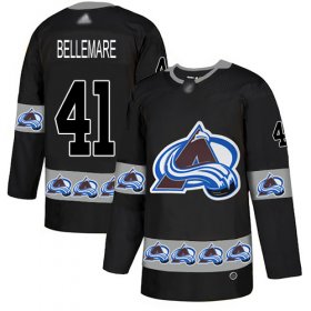 Wholesale Cheap Adidas Avalanche #41 Pierre-Edouard Bellemare Black Authentic Team Logo Fashion Stitched NHL Jersey