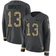 Wholesale Cheap Nike Seahawks #13 Phillip Dorsett Anthracite Salute to Service Women's Stitched NFL Limited Therma Long Sleeve Jersey