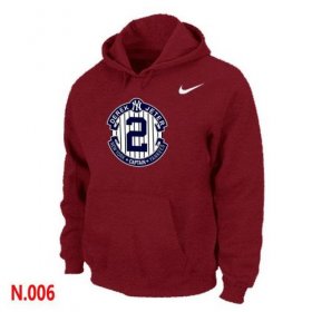 Wholesale Cheap Nike New York Yankees #2 Derek Jeter Official Final Season Commemorative Logo Pullover Hoodie Red
