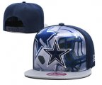 Wholesale Cheap Cowboys Team Logo Navy Gray Adjustable Leather Hat TX