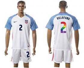 Wholesale Cheap USA #2 Villafana White Rainbow Soccer Country Jersey