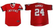 Wholesale Cheap Indians #24 Manny Ramirez Red 1978 Turn Back The Clock Stitched MLB Jersey