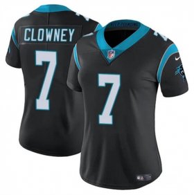 Cheap Women\'s Carolina Panthers #7 Jadeveon Clowney Black Stitched Jersey(Run Small)