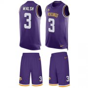 Wholesale Cheap Nike Vikings #3 Blair Walsh Purple Team Color Men's Stitched NFL Limited Tank Top Suit Jersey