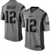 Wholesale Cheap Nike Patriots #12 Tom Brady Gray Men's Stitched NFL Limited Gridiron Gray Jersey