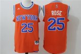 Wholesale Cheap Men's New York Knicks #25 Derrick Rose Orange Revolution 30 Swingman Basketball Jersey