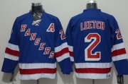 Wholesale Cheap Rangers #2 Brian Leetch Blue CCM Throwback Stitched NHL Jersey