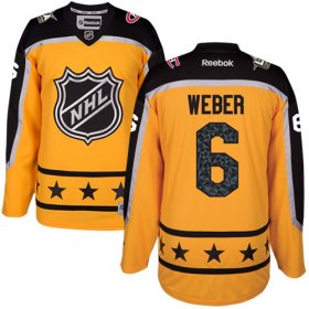 Wholesale Cheap Canadiens #6 Shea Weber Yellow 2017 All-Star Atlantic Division Stitched Youth NHL Jersey
