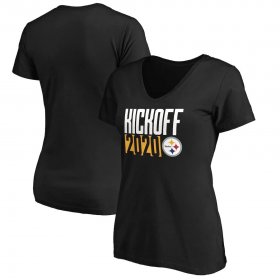 Wholesale Cheap Pittsburgh Steelers Fanatics Branded Women\'s Kickoff 2020 V-Neck T-Shirt Black