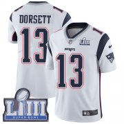 Wholesale Cheap Nike Patriots #13 Phillip Dorsett White Super Bowl LIII Bound Men's Stitched NFL Vapor Untouchable Limited Jersey