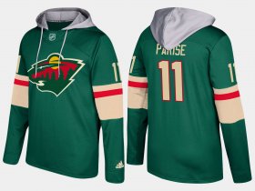Wholesale Cheap Wild #11 Zach Parise Green Name And Number Hoodie
