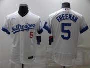 Wholesale Cheap Men's Los Angeles Dodgers #5 Freddie Freeman White 2022 City Connect Flex Base Stitched Jersey