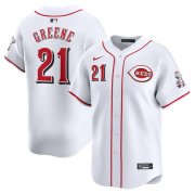 Cheap Men's Cincinnati Reds #21 Hunter Greene White Home Limited Stitched Baseball Jersey