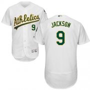 Wholesale Cheap Athletics #9 Reggie Jackson White Flexbase Authentic Collection Stitched MLB Jersey